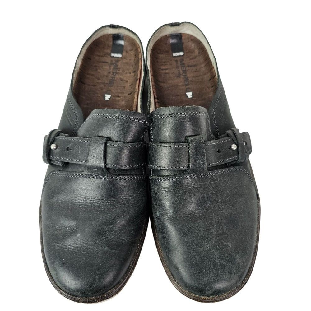 Merrell Women's Slip On Mule Shoes Size 7 Gray‎ Granite Leather